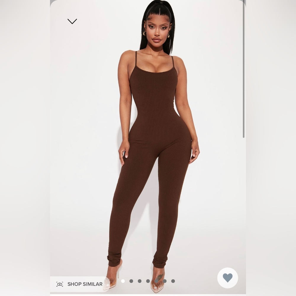 Fashion nova nova season snatched romper in brown